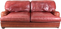1WHITTEMORE-SHERRILL RED LEATHER SOFA