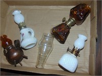 Flat of Miniature Glass Oil Lamps