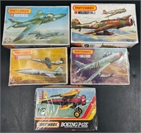 5 Vintage Matchbox Model Airplane Kits Boeing +
