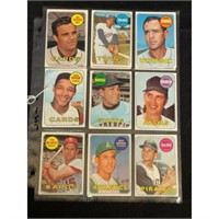 (12) 1969 Topps Baseball Stars/hof