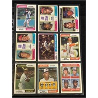 (9) 1974 Topps Baseball Stars/rookies