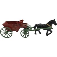 Cast Iron Sand And Gravel Horse and Wagon