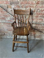 Antique Oak Childs High Chair