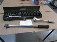 all s-k sockets,ratchet,breaker bar & ext. w/case