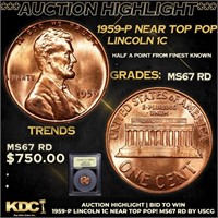 ***Auction Highlight*** 1959-p Lincoln Cent Near T
