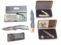 (5) POCKETKNIVES KERSHAW NRA TRIBUTE KNIVES &