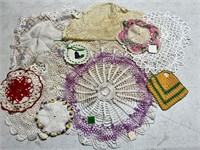 Variety Vtg Crocheted Doilies Hot Pads Placemat