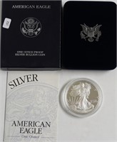 2001 PROOF SILVER EAGLE W BOX PAPERS