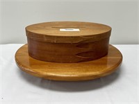 Shaker Cherry Oval Box w/ Slotted Lid & Lazy Susan