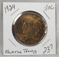 1924 $1  BU – Toned Obverse