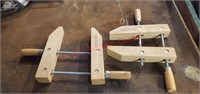 2 Rockler 10" long wooden hand screw clamps.