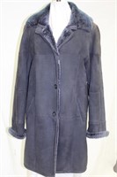 Blue Shearling Size Medium coat with hood
