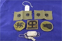 Vintage Collection of Military Patches & Dog Tags