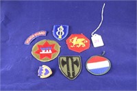 Vintage Collection of Military Patches and 1 Pin