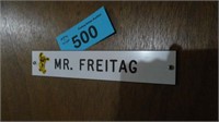 Mr. Freitag Name Plate