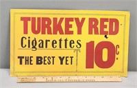 Turkey Red Cigarettes Advertising Pasteboard Sign