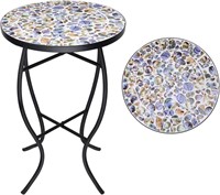 VCUTEKA Mosaic Outdoor Side Table - Small Patio T