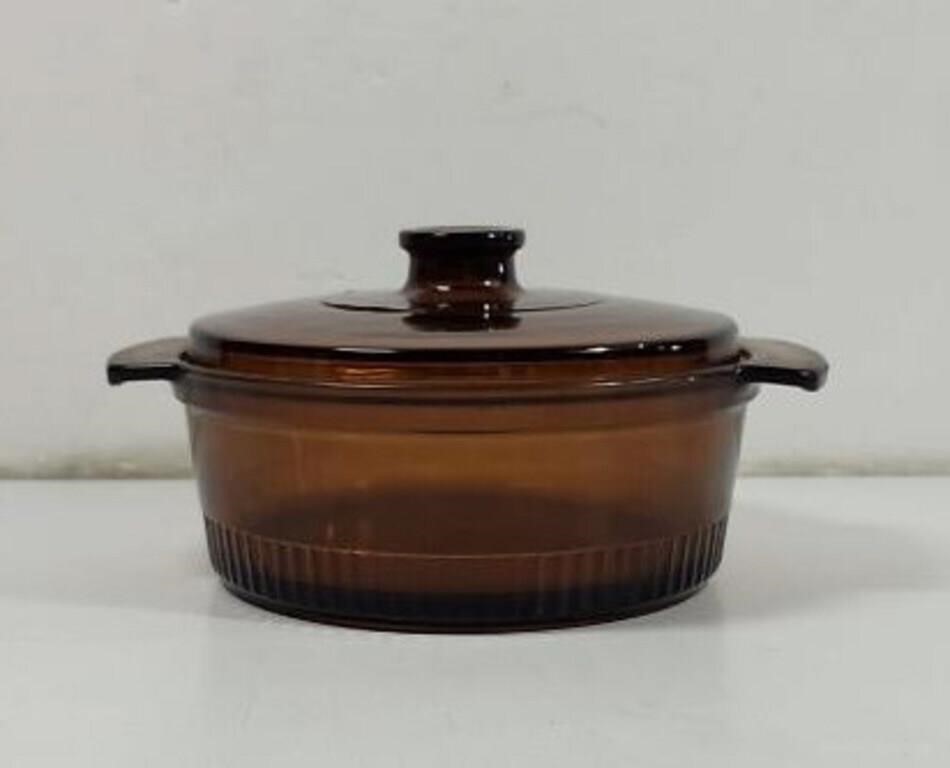 MCM Vision Ware 2qt round casserole lidded dish