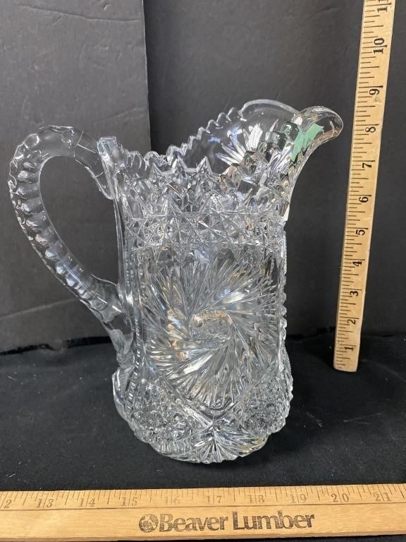 Led Crystal Pinwheel pitcher- approx 75 years old