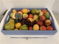 Tray with Fake Fruit