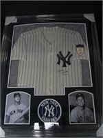 FRAMED MICKEY MANTLE SIGNED 1951 JERSEY COA