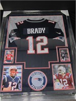 FRAMED TOM BRADY SIGNED JERSEY STEINER COA