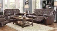 Coaster LEATHER DBL Reclining Sofa & Love Seat