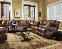 Corinthian 699 Waylon Mocha Reclining Sofa & Love