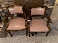 2 vintage rolling office armchairs