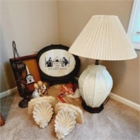 Ginger Jar Lamp, Shelves, Cross-Stitch Tray