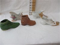 (5) Ceramic Shoes, (1) marked RS