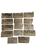 14- Assorted Pieces of Confederate Paper Money