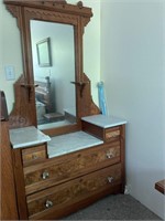 Mirrored Dresser with marble top