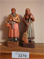 2 Vintage Switzerland  hand carved figures-