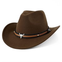 SM4234  WoWstyle Brown Cowboy Hat, Leather Band, O