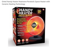 Ontel Handy Heater Heatwave Parabolic Space Heater