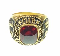 10k Yellow Gold & Ruby 1970 Ford Service Ring