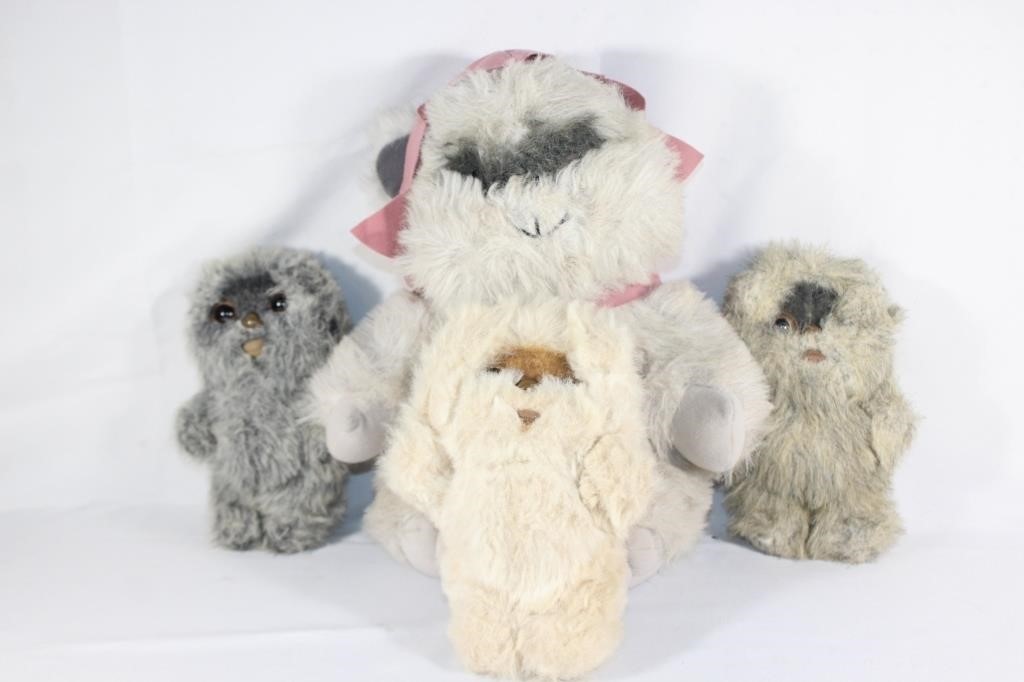 Lot of 4 Kenner 1983 Ewok Star Wars Plushies