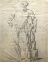 After Joseph De Rudder Hercules Drawing On Paper