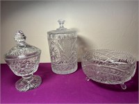 Cut Glass / Crystal Biscuit Jar, Bowl & Candy Dish
