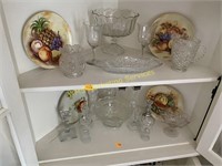 2 Shelves of Misc. Clear Glass and