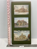 Matted Courthouse etc Print by Evelyn Steinkuhl