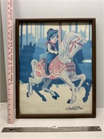 Boy on a Horse Signed Picture