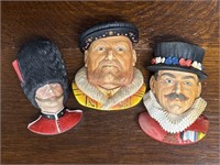 Three Legend Royal Chalkware Heads