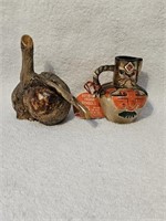 INCENSE HOLDER AND NATIVE AMERICAN LIKE PITCHER