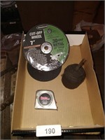 (9) 7" Cut Off Wheels, Oiler, Tape Measure