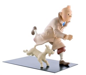 Tintin. Statuette Tintin et Milou running