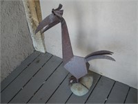 Metal & Stone Folk Art  Bird Figure 30"