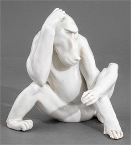 Vienna Porcelain Baboon Figure Sculpture
