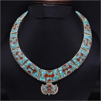 Tibet Natural Stone Tribal Queen Royal Necklace